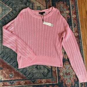 NWT sanctuary Pointelle Open weave sweater